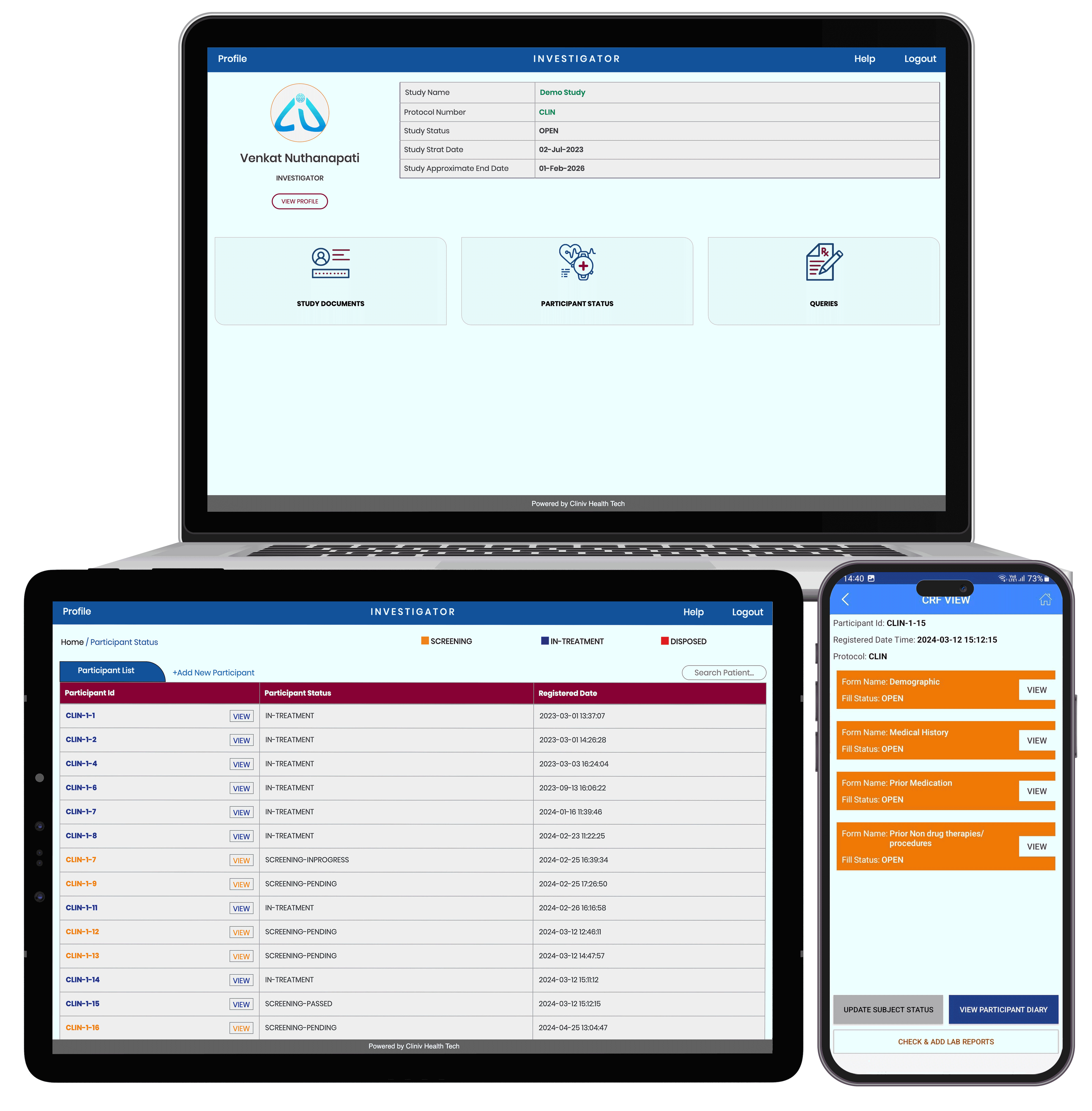 Cliniv: Subject medication monitoring through e- PRO logo